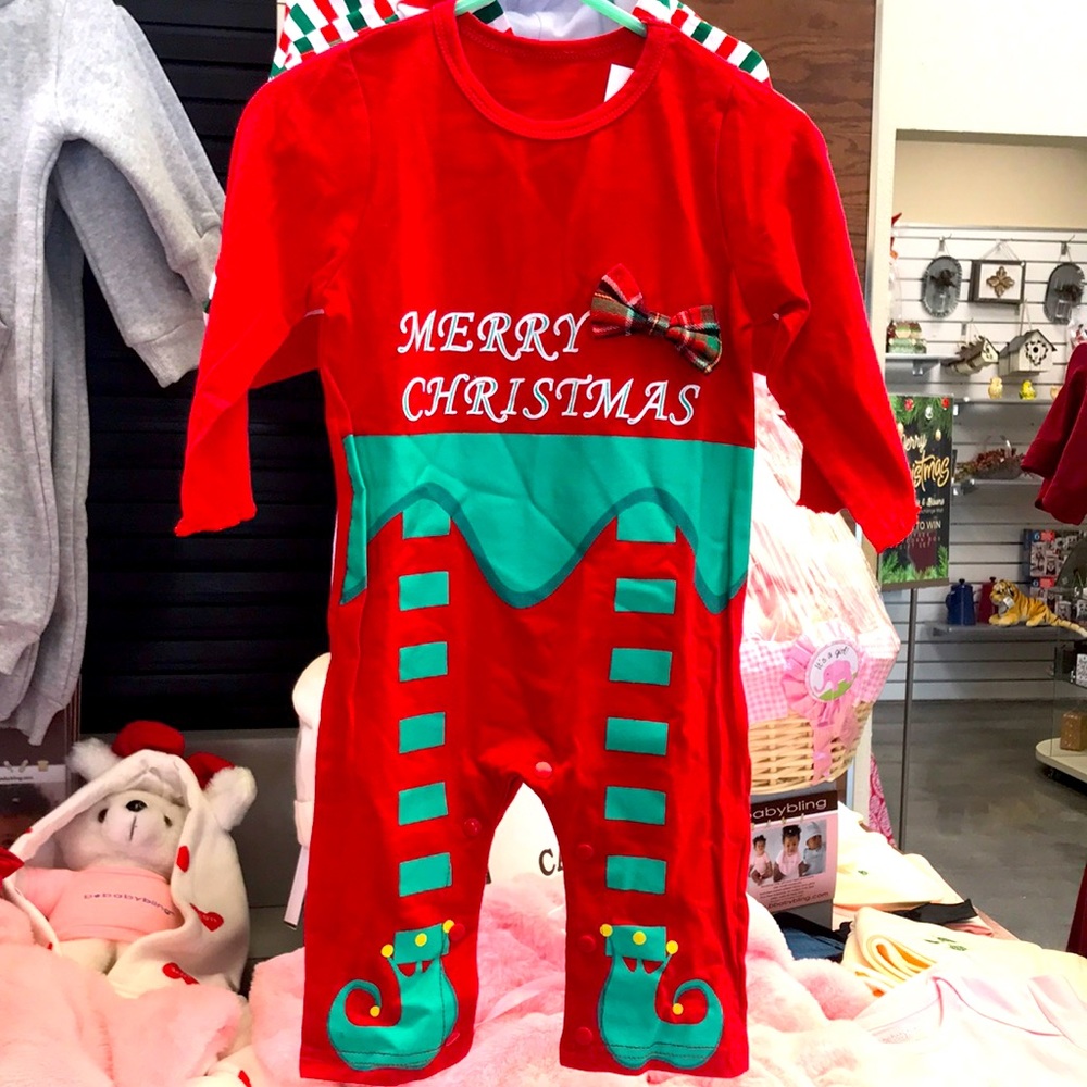 Christmas cartoon (Elf) design jumpsuit for baby girl